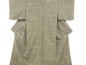 アンティーク　抽象模様織り出し手織り紬着物